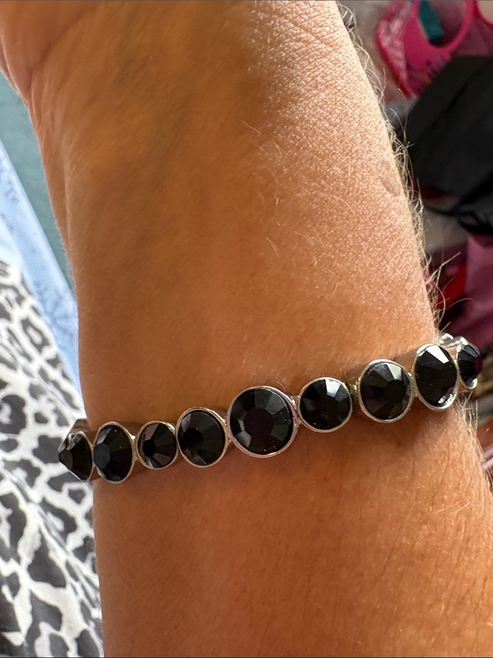 White House Black Market Black Stretchy Bracelet NWT